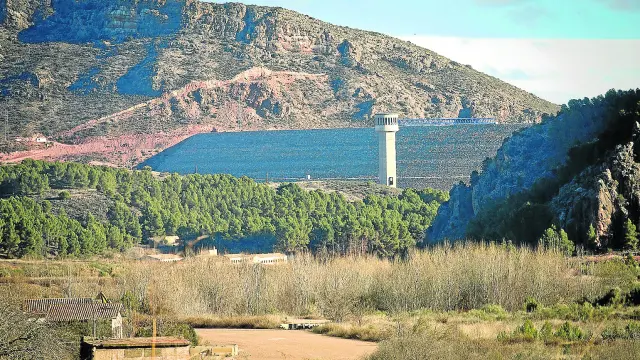 Estado actual de la presa de Mularroya, presupuestada en 154 millones de euros.