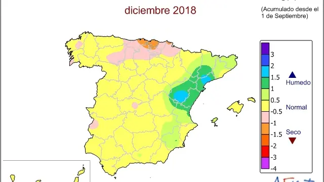 Mapa de sequía en el presente año agrícola de la Aemet.