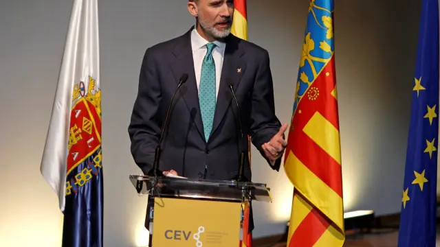 Felipe VI, durante su intervención en el acto de este viernes en Alicante.