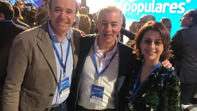 Algunos candidatos del PP en Aragón durante la Convención Nacional del partido.