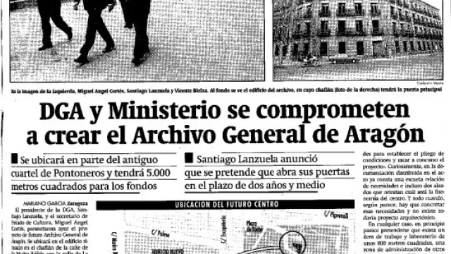 El proyecto del Archivo General de Aragón está "muy avanzado"... 33 años después de crearse por ley