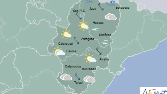 El tiempo en Aragón este lunes, 21 de enero.