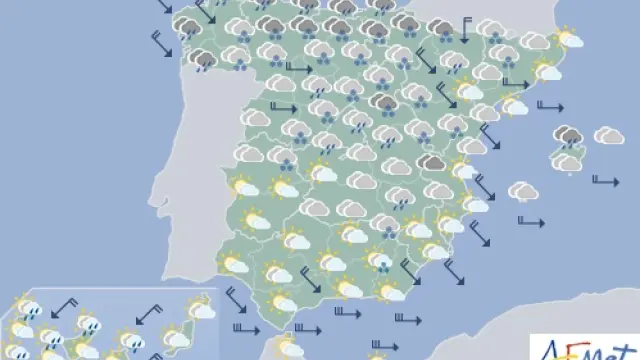 El tiempo en España este amrtes, 22 de enero.