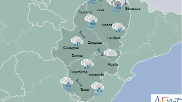El tiempo en Aragón este miércoles, 23 de enero.