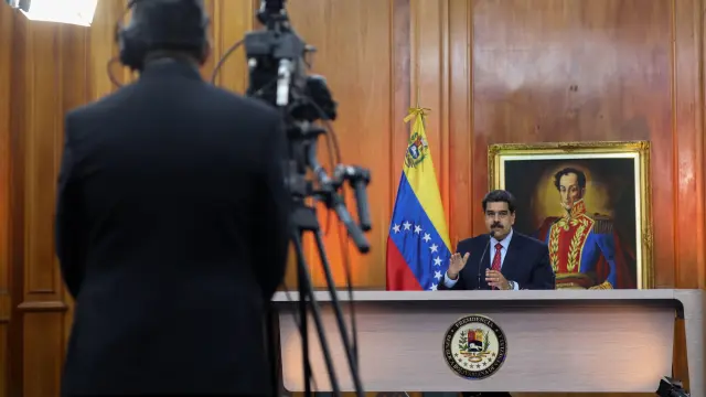 Maduro en una comparecencia grabada para televisión en Caracas