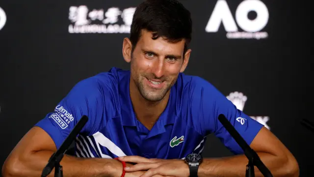 Djokovic, en rueda de prensa tras vencer a Rafa Nadal en Melbourne