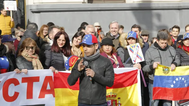 Concentración en Zaragoza contra el régimen de Maduro en Venezuela
