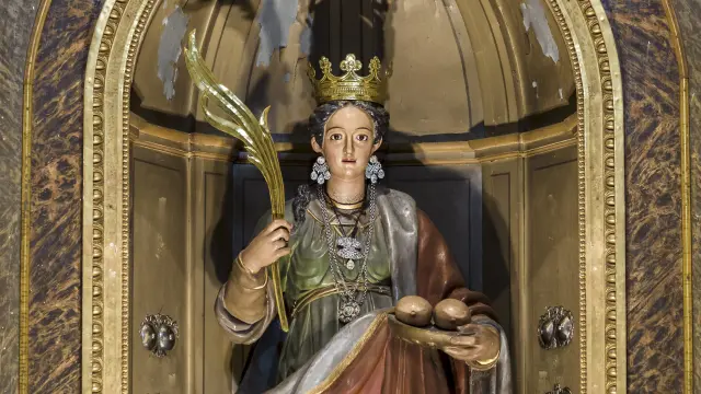 Imagen de Santa Águeda en la iglesia del Portillo de Zaragoza.