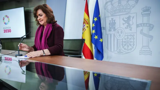 Comparecencia de la vicepresidenta del Gobierno, Carmen Calvo