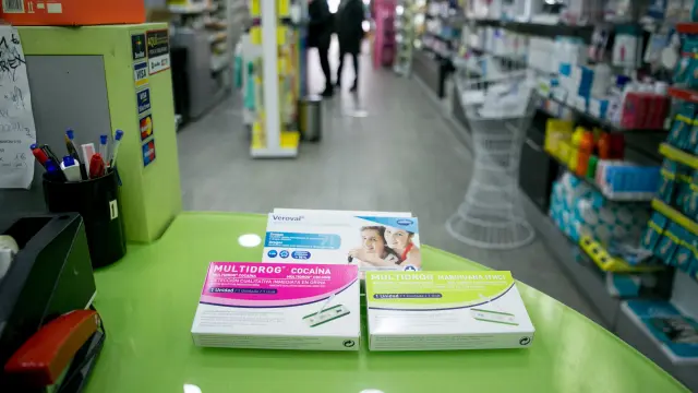 Algunos de los test de drogas que se venden en las farmacias aragonesas