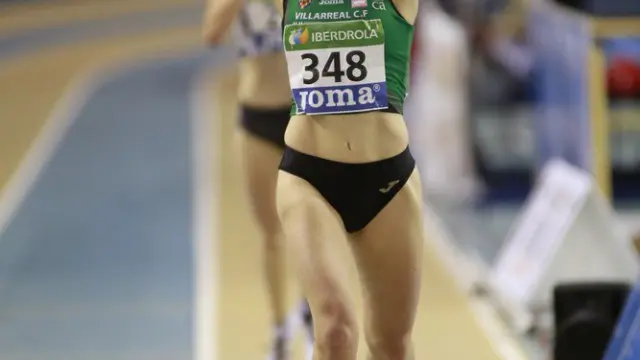 Cristina Espejo, exultante tras proclamarse campeona de España.