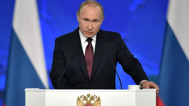 Vladímir Putin en su discurso de este miércoles.