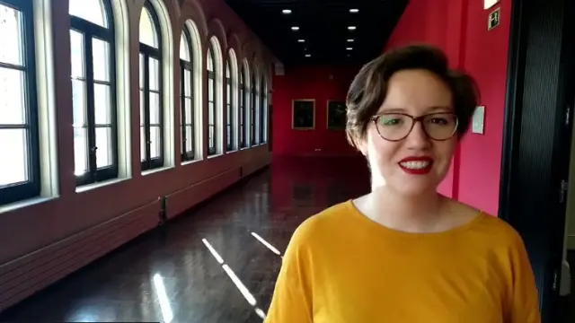 Rocío Pérez, en el Paraninfo de la Universidad de Zaragoza