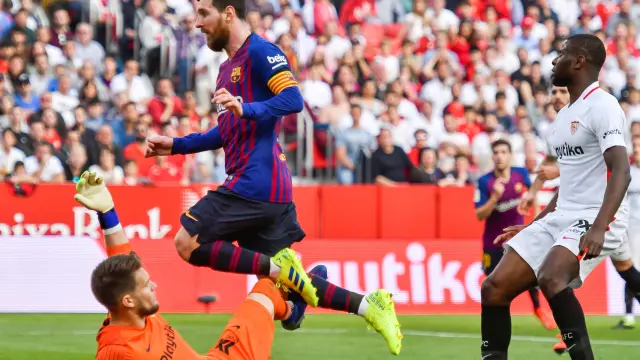 Messi, en el partido ante el Sevilla.