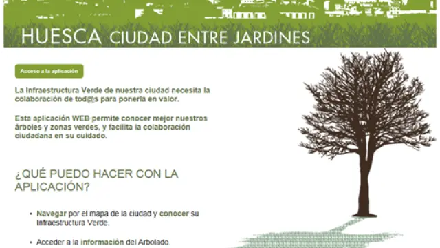 Nueva aplicación para conocer la situación de los árboles y zonas verdes de Huesca