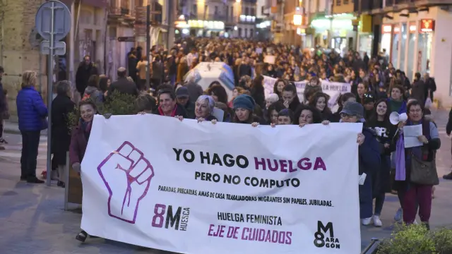 Manifestación del 8M del año pasado en Huesca