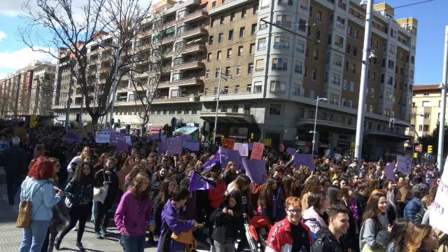 Manifestación feminista en Zaragoza