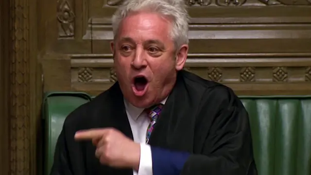 Speaker of the House John Bercow announces the results of the vote on alternative Brexit options in Parliament in London, Britain, March 27, 2019 in this screen grab taken from video. Reuters TV via REUTERS [[[REUTERS VOCENTO]]] BRITAIN-EU/