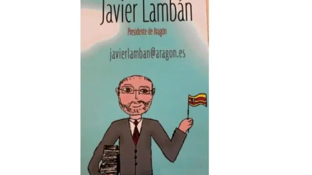 La tarjeta que Lambán entrega a sus colegas.