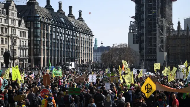 Protesta contra el cambio climático, en Londres.