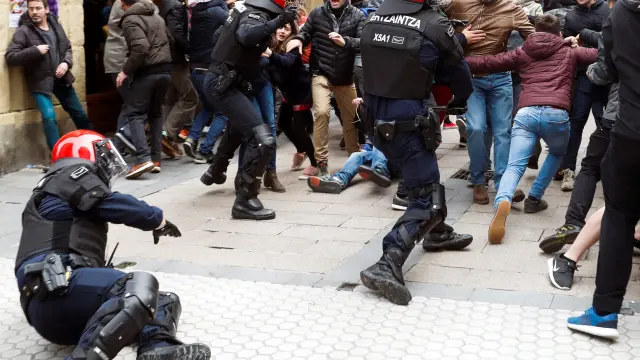 Los radicales provocaron incidentes durante el acto de Ciudadanos en Rentería.