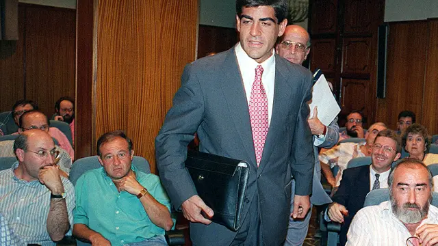 Augusto Guardiola, durante una junta de accionistas del Peñas Recreativas.