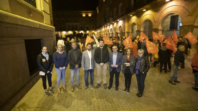 Los cabezas de lista a las Cortes por Teruel posan en el arranque de la campaña.