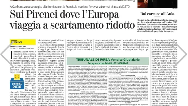 Reportaje publicado en el diario italiano 'La Stampa' sobre la estación de Canfranc dentro de las elecciones europeas del domingo.