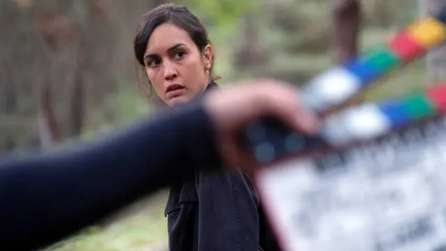Megan Montaner, durante el rodaje de un capítulo.