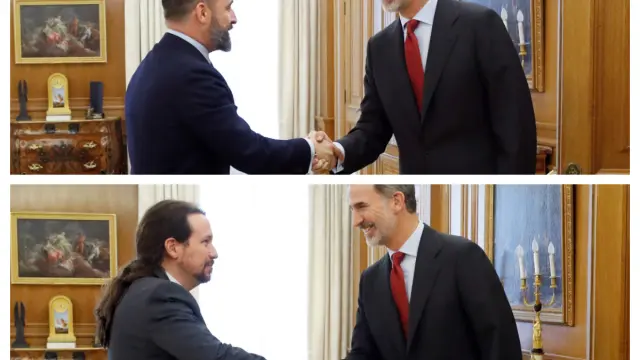 El Rey recibe a Santiago Abascal y Pablo Iglesias en las consultas de investidura