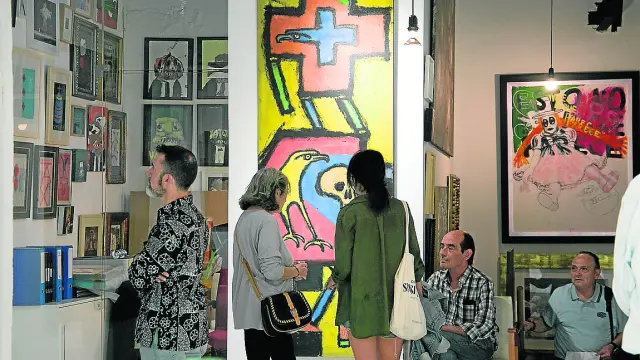 Se muestran, entre otras obras, dibujos que el aragonés expuso con Basquiat en Nueva York