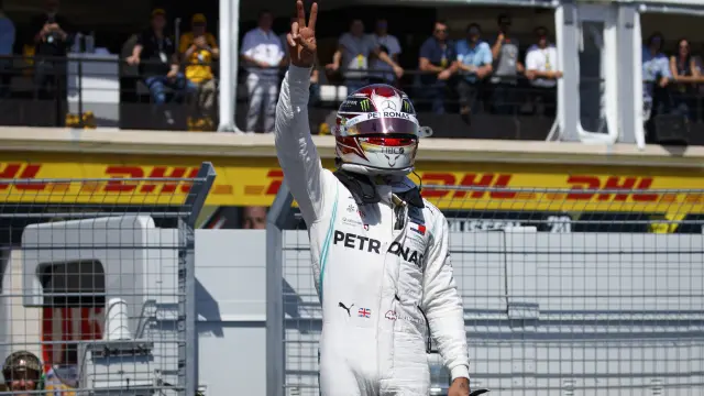 Lewis Hamilton, tras conseguir la pole en el GP de Francia.