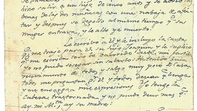 La imagen y la transcripción de la carta inédita de Goya subastada en París.