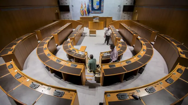Salón de plenos de las Cortes de Aragón.