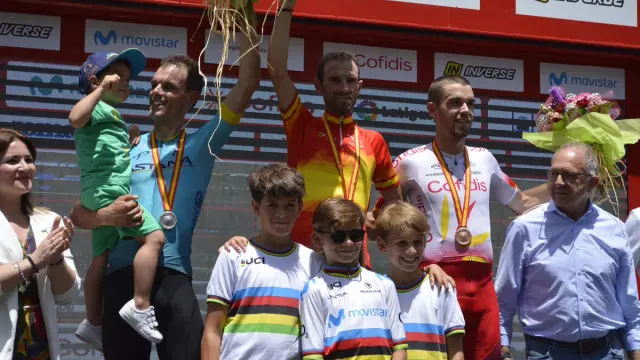 Alejandro Valverde (Movistar) logra su tercer título de campeón de España.
