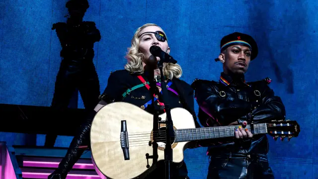 Madonna performs at the 2019 Pride Island concert during New York city Pride in New York City, New York, U.S., June 30, 2019. REUTERS/Jeenah Moon TPX IMAGES OF THE DAY [[[REUTERS VOCENTO]]] GAY-PRIDE/NEW YORK