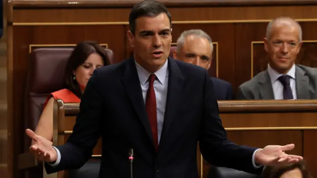 Pedro Sánchez, en la sesión de tarde del debate de investidura.