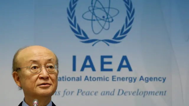 FILE PHOTO: International Atomic Energy Agency (IAEA) Director General Yukiya Amano addresses a news conference during a board of governors meeting at the IAEA headquarters in Vienna, Austria March 4, 2019.   REUTERS/Leonhard Foeger/File Photo [[[REUTERS VOCENTO]]] NUCLEAR-IAEA/AMANO