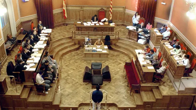 Vista general de una de las salas de la Audiencia de Barcelona.