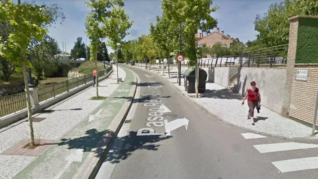 Lugar de la colisión entre dos ciclistas en el paseo Reyes de Aragón