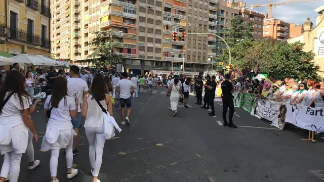 Protesta antitaurina en las Fiestas de San Lorenzo de Huesca