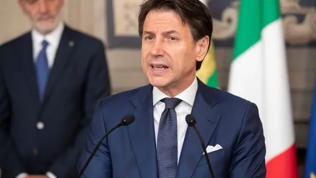 El primer ministro Giuseppe Conte comparece tras reunirse con el presidente de Italia.