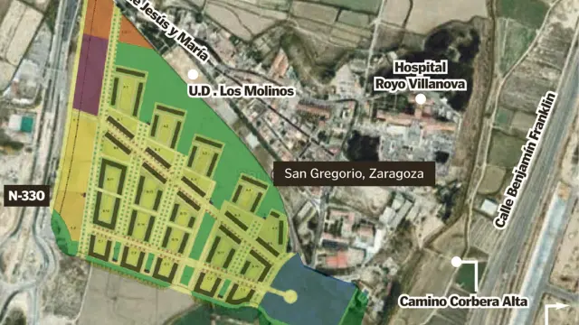 El proyecto urbanístico prevé 1.015 viviendas al sur de San Gregorio.