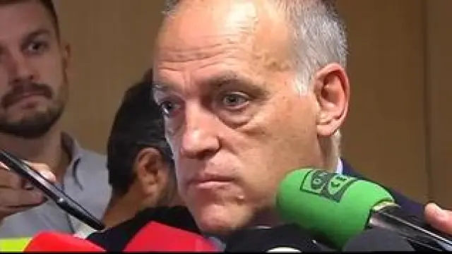 El presidente de la Liga, Javier Tebas, ha acudido este jueves a la Ciudad de Justicia de Valencia para declarar en el juicio por el supuesto amaño del partido entre el Levante y Zaragoza del 2011.