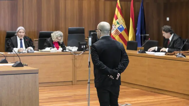 El acusado, este miércoles, en la Audiencia Provincial de Zaragoza.