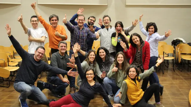 Participantes del cuarto taller de monólogos científicos, impartido por Encarni Corrales.