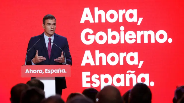 Pedro Sánchez ha presentado este lunes el lema de su campaña.