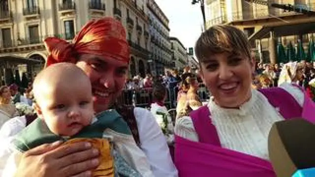 La alegría y, sobre todo la emoción de los oferentes, protagonizan los momentos más emotivos del día del Pilar en Zaragoza