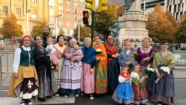 La familia Villanueva en la Ofrenda de Flores 2019.