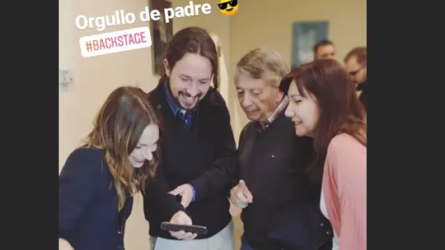 Pablo Iglesias presume de hijos en su encuentro con Paula Ortiz en Zaragoza